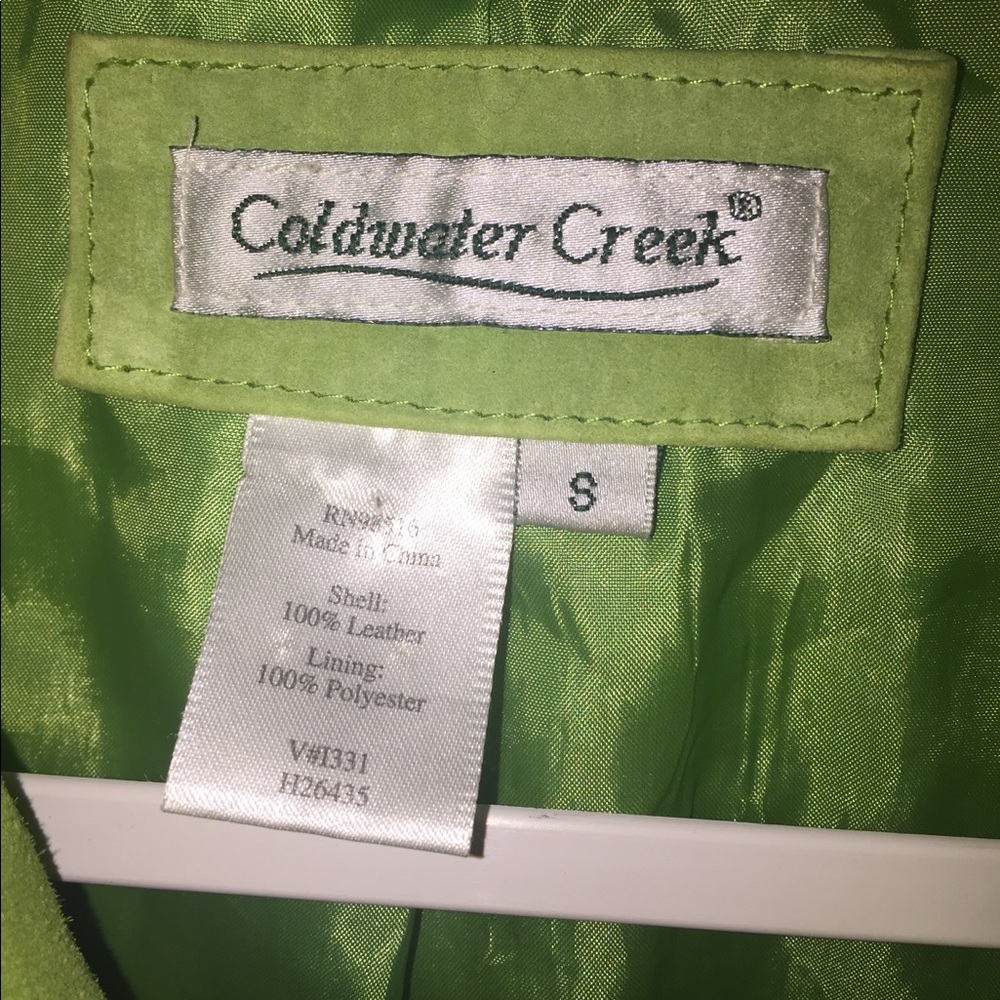 Leather suede zip up coat - Picture 2 of 4